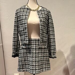 Black and White Houndstooth Women's Jacket